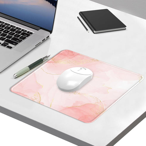 Mouse Pad with Stitched Edge, Multiple Patterns Computer Mouse Pads with Non-Slip Rubber Base, Washable Lycra Cloth Mousepad, for Gaming, Laptop, ...