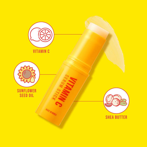 Professional Vitamin C Serum Stick, Brightening & Hydrating Balm for Face and Body, Antioxidant-Rich, Evens Tone, Portable Skincare, Smooth Fine L...