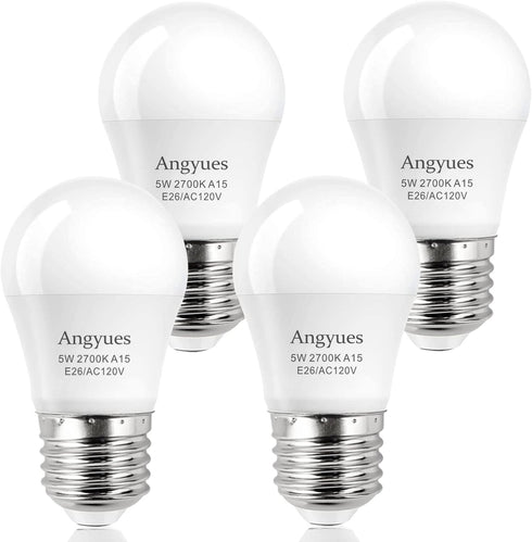 LED Bulb 120V 40W Equivalent Light Bulb, A15 LED Bulb Warm White 2700K Energy Saving Bulb, E26 Medium Screw Base Suitable for Domestic Bulbs 4 Pac...