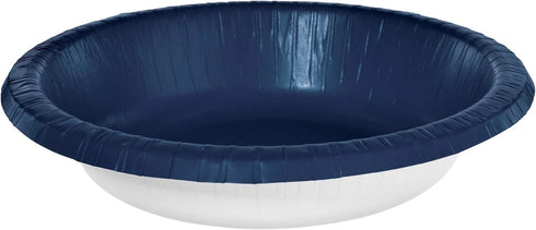 Amscan True Navy Blue Paper Bowls (Pack of 20) - 20 oz. - Vibrant & Eco-Friendly Bowls - Ideal for Parties, Events & Special Occasions...