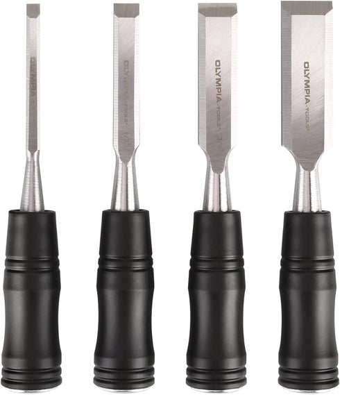 Olympia Tools Long Pattern Wood Chisels, Set of 4 (30-184)...