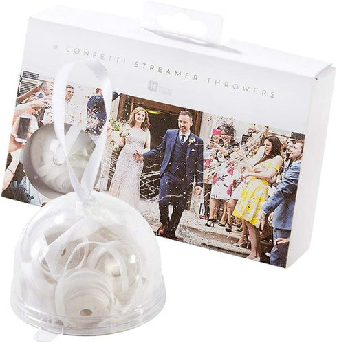Talking Tables Modern Romance White 'No Mess' Streamer Confetti Throwers for a Wedding or Celebration...