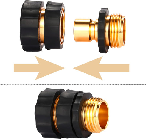 3/4 Inch Garden Hose Quick Connector, Male and Female Quick Connect Hose Fittings, 6 Set...