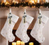 AOGU 3 Pack 22 Inch Faux Fur Sequin Snowflake Christmas Stockings Snowy White Christmas Stockings Hanging Ornaments Candy Gift Bags for Christmas ...