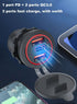 3 Ports 18W USB Car Charger with Switch, 12-24V Dual QC 3.0 USB & PD USB C Cigarette Lighter Socket Outlet, Dashboard Mount Quick Charge Charger f...