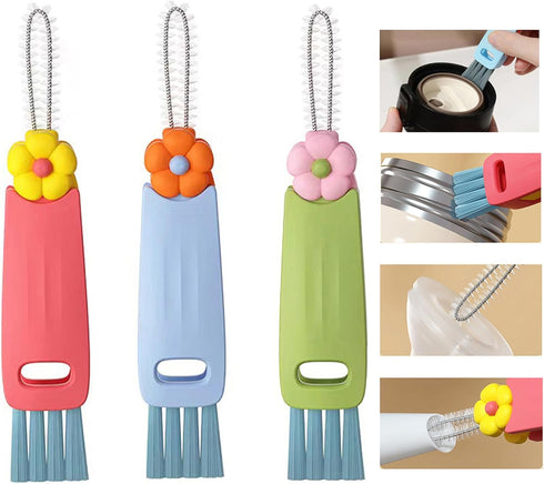 3 in 1 Cup Lid Gap Cleaning Brush, Multifunctional Insulation Bottle Crevice Cleaning Brush, Cup Lid Brush Cleaner for Cleaning Tumbler Cup, Narro...