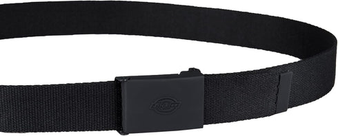 Dickies Women's Tonal Plaque Buckle Fabric Belt, Black, Large...