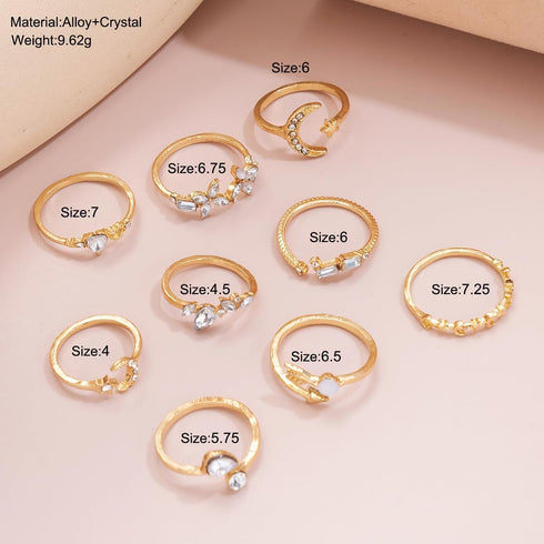 FUTIMELY Boho Retro Stackable Rings Sets for Women,Knuckle Joint Finger Nail Ring Sets Vintage Crystal Moon Flower Arrow Midi Rings Pack...