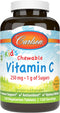 Carlson - Kid's Chewable Vitamin C, 250 mg, 1 g of Sugars, Immune Support & Optimal Wellness, Antioxidant, Tangerine, 120 Vegetarian Tablets...