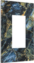 Abstract Navy Blue Marble 1 Gang Rocker/GFCI Outlet Light Switch Wall Plate Cover Faceplate Gold Grey Marble Ink Texture Decorative Faceplate Luxu...