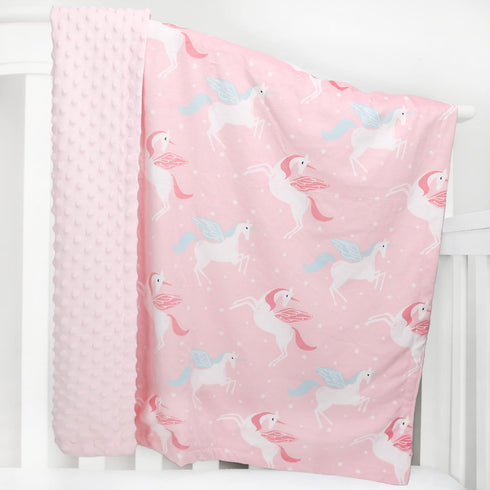 BORITAR Unicorn Baby Blanket for Girls Soft Minky with Double Layer Dotted Backing Ultra Soft and Cute Kids Blanket for Toddler Bed, 30 x 40 Inch ...