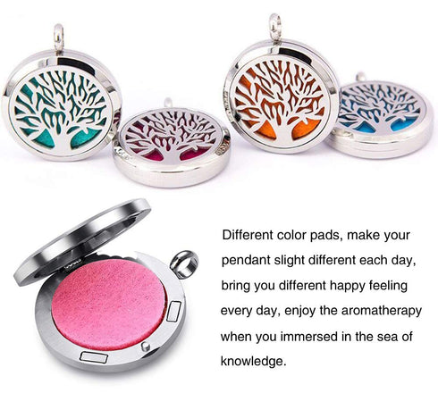 Aromatherapy Essential Oil Diffuser Necklace Stainless Steel lnspirational Locket Pendant(Flower)...