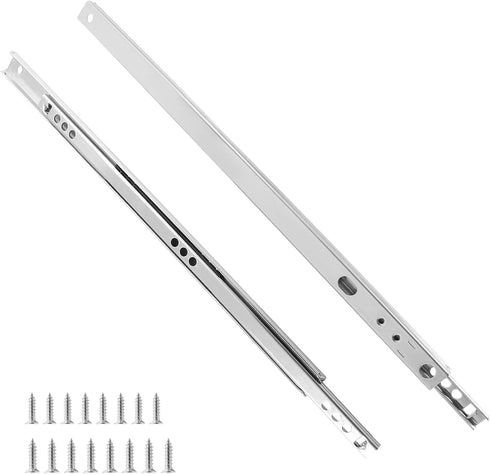 2 Pcs Drawer Slides, 12"/310mm Metal Ball Bearing Side Mount Drawer Slide, Two Way Slide Track Rail for Drawer, 10kg/22.05" Strong Bearing Capacit...