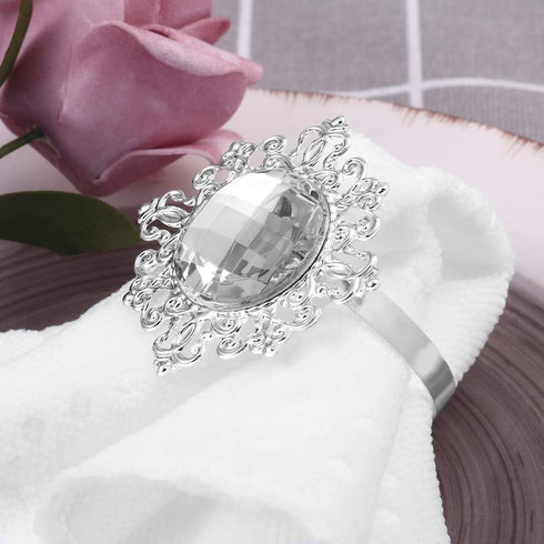 VORCOOL 12pcs Napkin Rings Napkin Holders Wedding Banquet Dinner Decoration (Silver)...