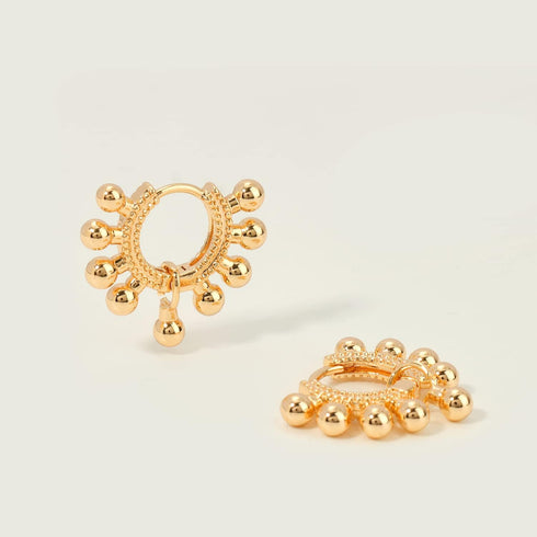 Mevecco Gold Dainty Huggie Hoop Earring,18K Gold Plated Cute Tiny Drop Ball Hoop Earrings for Women (ball)…...