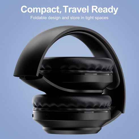 X5 Wireless FM Radio Headphones with Bluetooth, Built in Microphone, Rechargeable and Portable Radio Headset, Over Ear Headphone with Soft Ear Muf...
