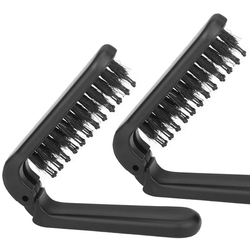 2Pcs Travel Folding Hair Brush, Collapsable Portable Pocket Boar Bristle Hair Brush for Thin Thick Hair, Mini HairBrushfor Men Women Kids Thick Th...