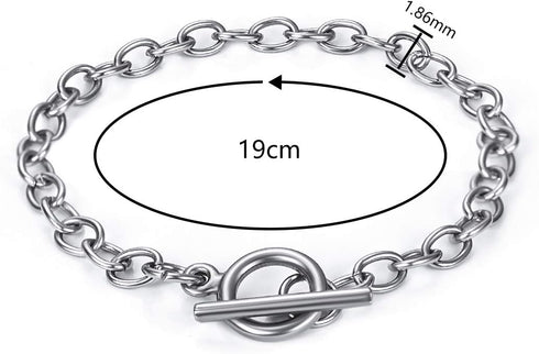 OBSEDE Charm Bracelet Chain Making Kit Stainless Steel Link with OT Toggle Clasp for Women DIY Jewelry Crafts, 5 Pieces...