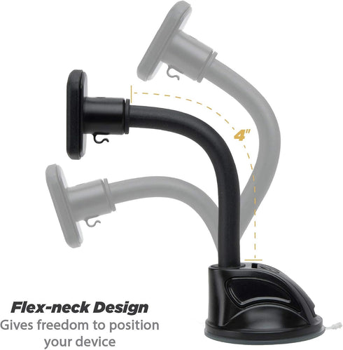 Scosche MAGWDM MagicMount Flex Neck Suction Cup Car Phone Mount for Dashboard/Windshield, 360° Adjustable Magnetic Head, Universal Cell Phone Hold...