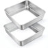 TeamFar 6 Inch Square Cake Pan, Stainless Steel Square Baking Pan for Lasagna Cake Brownie, Healthy & Heavy Duty, Dishwasher Safe & Easy Clean, Br...