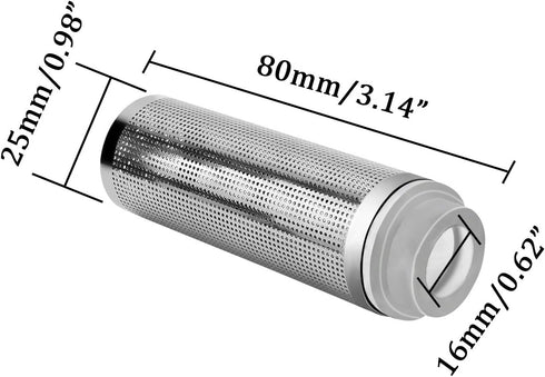 Aquarium Fish/Shrimp Mesh Net Filter Guard?Fish Tank Intake Strainer Pre-filter Cover Stainless Steel (16mm ID)...