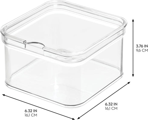 iDesign Crisp Plastic Refrigerator and Pantry Bin, Modular Stacking Food Storage Box for Freezer, Fridge, Office, Cabinet, Bathroom, BPA Free, 6.3...