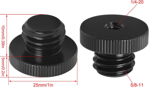 1/4 to 5/8 Screw Tripod Adapter LUORNG 5/8 Inch Male to 1/4 Inch Female Threaded Screw Adapter for Tripod Laser Level Adapter, Black...