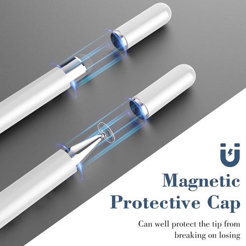 MEKO Magnetic Disc Stylus for iPad Pencil Compatiable with All Touch Screen Devices Including Smart Phones, Computers, Tablets (2-Packs Stylus Pen...