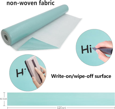 Calming Blue Bulletin Board Roll Non-woven Fabric 16.5 in X 12 ft Fun Size for Classroom Decor Decorations Greater Than Paper Back to School Teach...