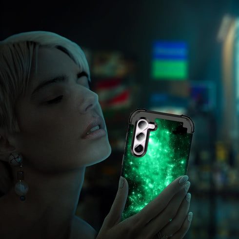 Miqala for Galaxy S23 Case 6.1 inch,Glow in The Dark Three Layer Heavy Duty Full Body Shockproof Hard Plastic Bumper +Soft Silicone Rubber Protect...