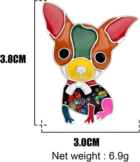 Enamel Cartoon Chihuahua Booch Pins for Women Badges Clothing Bags Jewelry Gift...