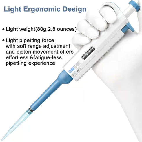 ONiLAB Lab Micropipette, Adjustable Volume Single Channel Pipettors,0.1-2.5ul...
