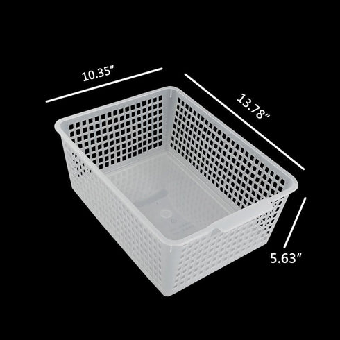 Large Plastic Storage Organization Bins Basket, Set of 3, Clear...