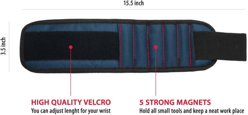 Magnetic Wristband For Holding Screw - With Strong Magnets, Made From Magnetic Polyester With Lightweight Powerful Magnets, Perfect Tool Birthday ...