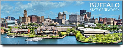 Buffalo Panoramic Fridge Magnet Niagara New York State Travel Souvenir...