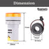 Power Tester, 22MM AC 220V/26KW 380V/45KW LED Digital Display Mini KW Meter Monitor, Round LED Signal Light Indicator Yellow Power Tester Detector...