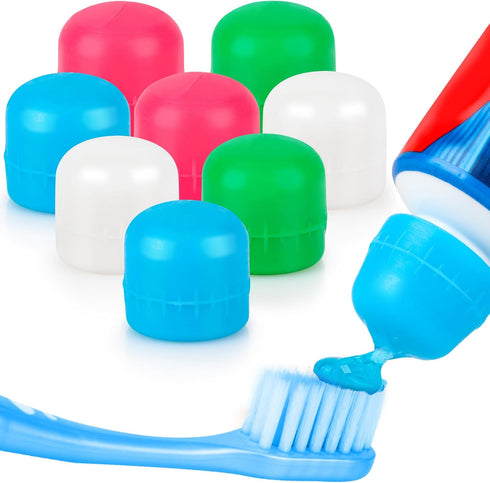 8 Pcs Toothpaste Caps Self Closing Toothpaste Squeezer Dispenser for Kids Silicone Toothpaste Covers Toothpaste Saver Cap Mess Free Toothpaste Top...