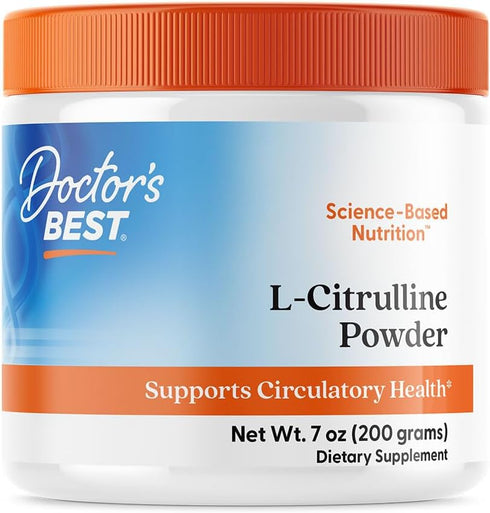 Doctors Best L-Citrulline Powder (Kyowa Quality), Supports Circulatory Health, Non-GMO, Gluten Free, Soy Free, Vegan Net Wt. 7 oz (200 Grams)...
