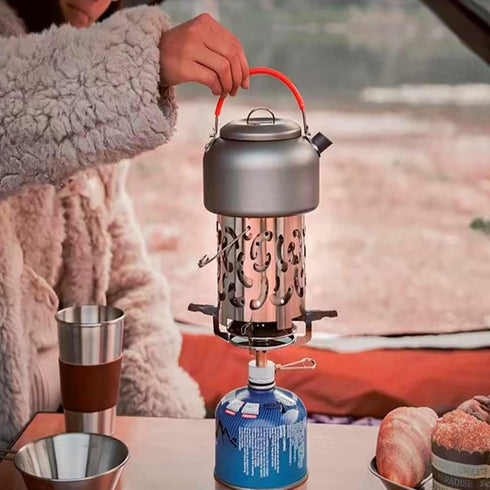 Camping heater Butane heater Candle heater Tent heater Small propane heater Emergency heater Portable stainless steel camping heater (silver)...