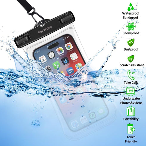 Waterproof Phone Pouch/Case, 4 Pack Large Water Proof Phone Pouch for iPhone, Samsung Galaxy & Pixel, IPX8 Phone Water Protector Pouch for Travel,...