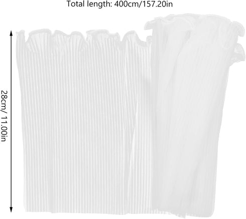 Healeved White Floral Wrapping Paper Mesh Wrapping Paper for Flowers Wave Yarn Flower Bouquet Wrapping Paper Wavy Yarn for Wedding Graduation 157....