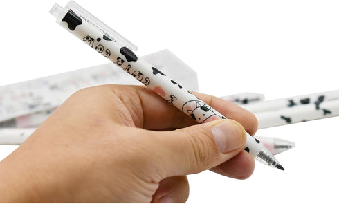 Maydahui 12Pcs Cartoon Milk Cow Eternal Pencils Retractable HB 0.5mm Cow Print Everlasting Pencils Magic Inkless Pencil for Student Teacher School...
