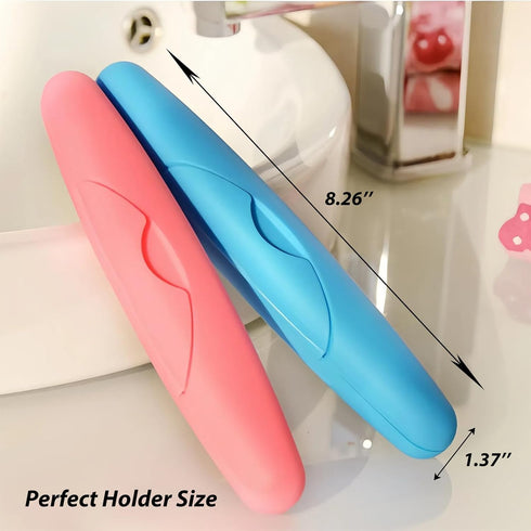 4 Packs Toothbrush Travel Case, Portable Travel Toothbrush Holder with Large Toiletry Bag for Travel, Business Trip, Camping, Home...