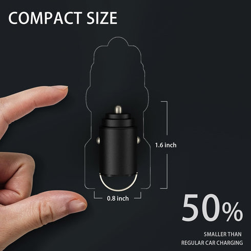 USB C Car Charger, YIHAIXINGWEI Fast Car Charger Dual Port, Mini Metal Cigarette Lighter USB Charger for iPhone14/13 Pro Max Samsung S23/S22 (Pull...