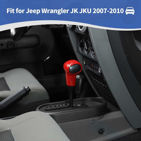 RT-TCZ for Wrangler JK Red Gear Shift Knob Handle Cover Trim for Jeep Wrangler JK JKU 2007-2010 Red Interior Accessories 2pcs...