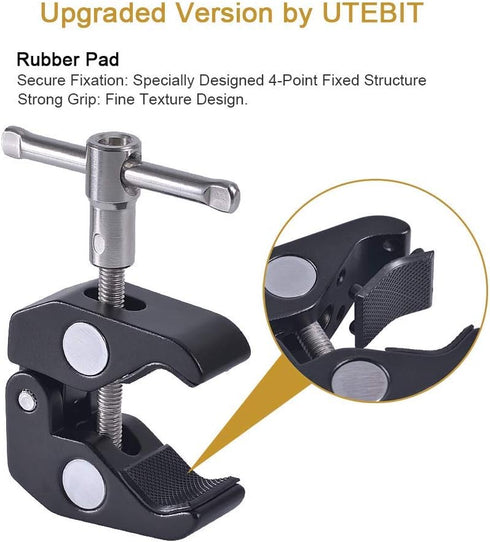 UTEBIT 11 inch Magic Arm, Camera Mount Articulating Friction Arms with Super Crab Clamp for DSLR Camera Rig, Flash Light, LED Lights, LCD Monitor...