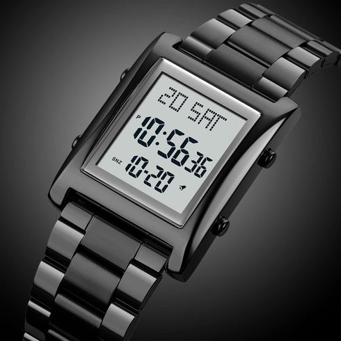 Mens Watches Digital Watch for Men Womens, Stainless Steel Rectangle Watches for Men, Men's Wristwatch Waterproof...