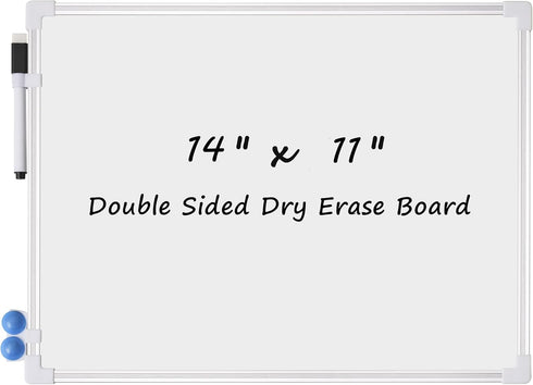 White Board Dry Erase 14" x 11", Double Sided Whiteboard, Small White Board, Aluminum Frame Handheld Whiteboard for Home School Office...