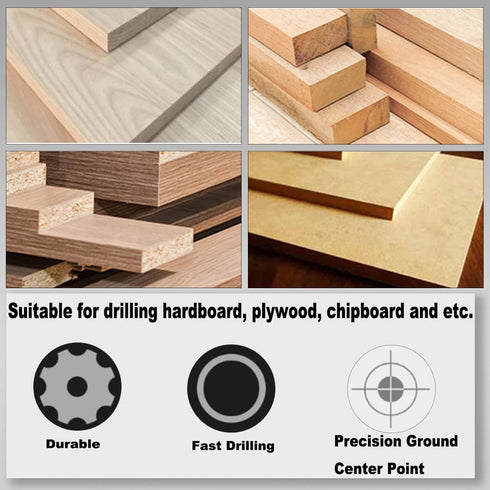 Utoolmart Brad Point Drill Bits for Wood 13mm x 70mm Forward Turning HSS Stubby Drill Bit with 10mm Shank for Woodworking Carpentry Drill Splinter...