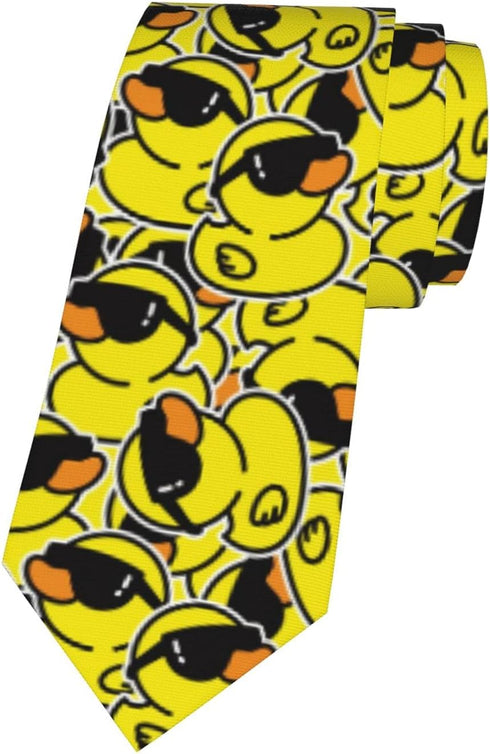 Duck Mens Tie Cool Duck With Sunglasses Necktie,Fun Print Woven Slim Neck Ties for Men...